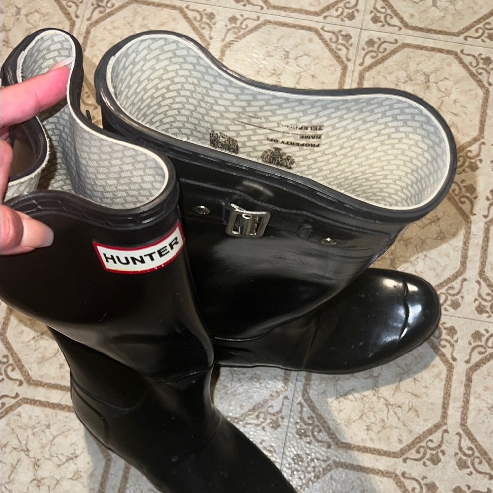 Hunter Glossy Black Boots